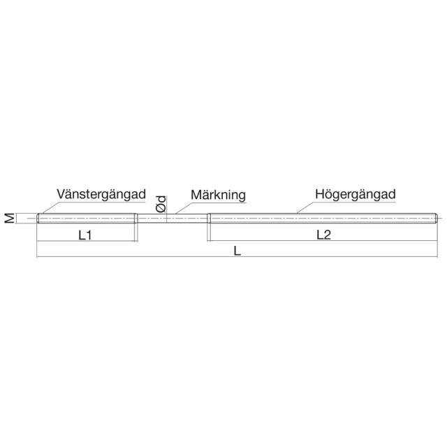 PDS passbit, 8.8, M24x1000, varmförzinkad