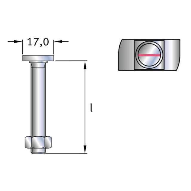 Hakbult JG 21/12, M8x40, 4.6, syrafast A4-50
