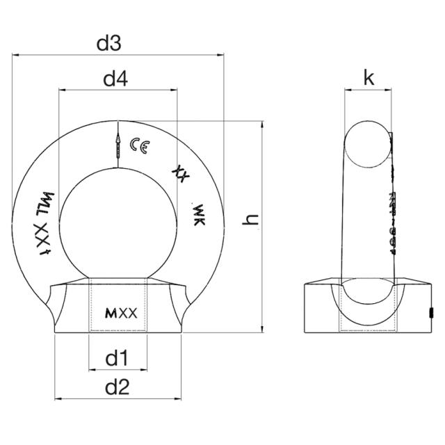 Lyftmutter DIN 582, M6, syrafast A4